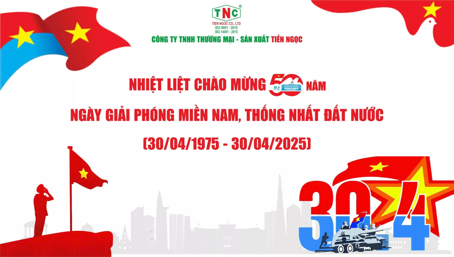 Tiến Ngọc chào mừng lễ kỉ niệm 50 năm ngày giải phóng miền Nam, thống nhất Đất nước