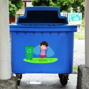 Thùng rác có nắp hở