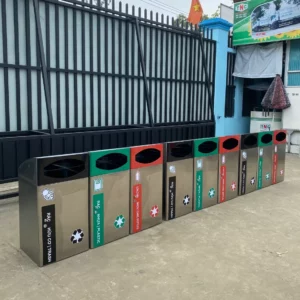 Thùng rác CQĐT phân loại 3 ngăn